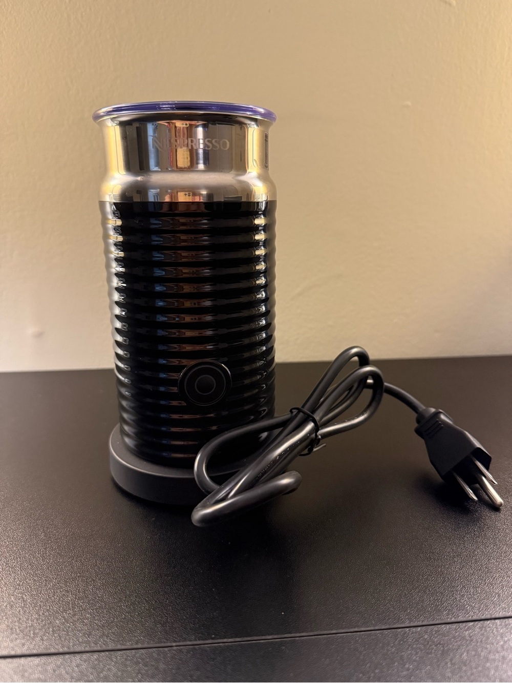 Nespresso Milk Frother in Black with Silver Accents
